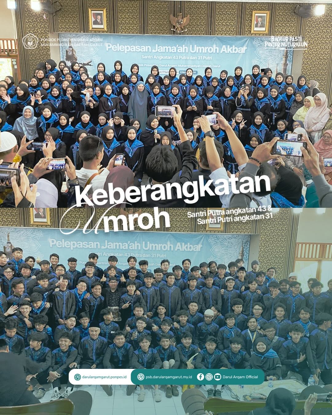 Langkah Menuju Tanah Suci: Pelepasan Umroh Akbar Santri Pondok Pesantren Darul Arqam Muhammadiyah Garut Santri Putra Angkatan 43 & Santri Putri Angkatan 31